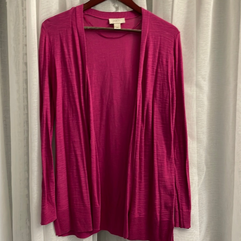 Loft Fuchsia Knit Cardigan
